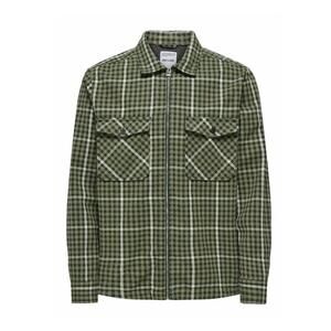 ONLY & SONS Tyson Check Mens Zip-Up Overshirt - SPRUCE Men’s Large
